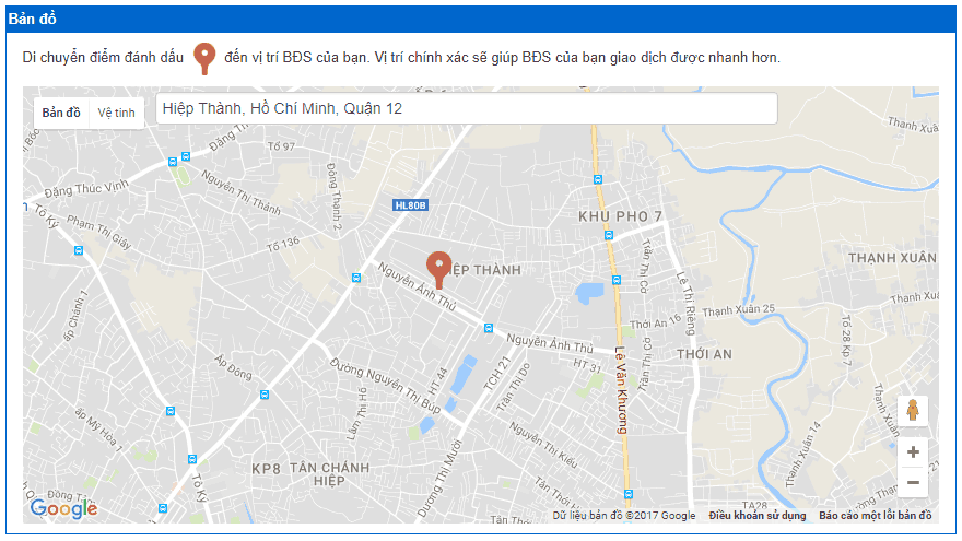 bản đồ vị trí bất động sản