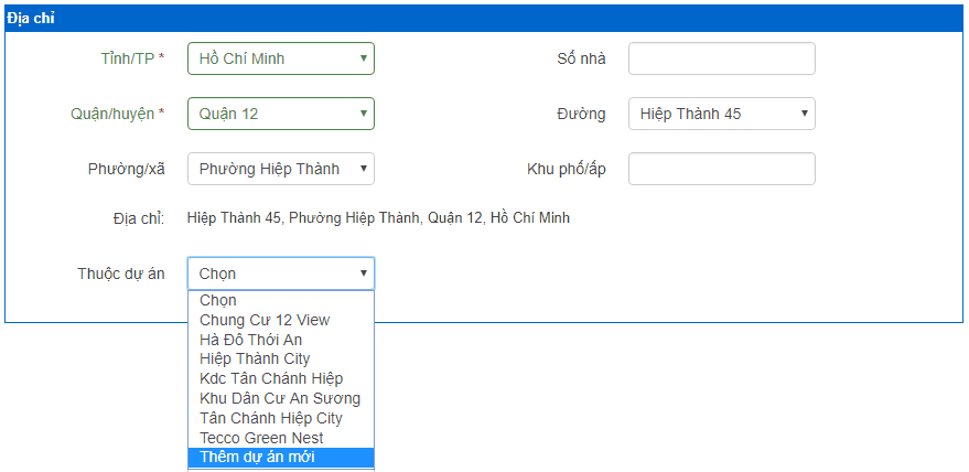 địa chỉ bđs