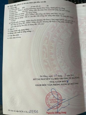 Chính chủ cần bán lô đất tại huyện hoà vang đà nẵng 6255112