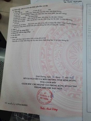 Bán nhanh lô đất ở phường định hòa, thành phồ thủ dầu một, 6321593