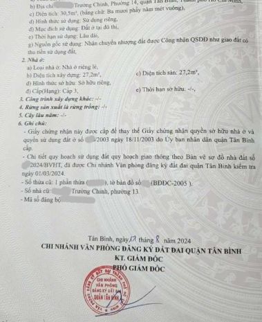 31m2 hẻm thông 3m trường chinh đồng đen, nở hậu 3ty1 6332110