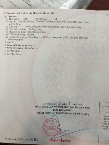 Chính chủ bán đất tại thôn phú thượng , xã hòa sơn , huyện 6372084
