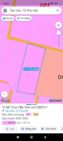 Cần bán hơn 2 sào đất thuộc tp phú mỹ, brvt 6443749