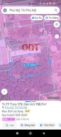 Bán lô đất phường phú mỹ, tp phú mỹ, brvt 6443752