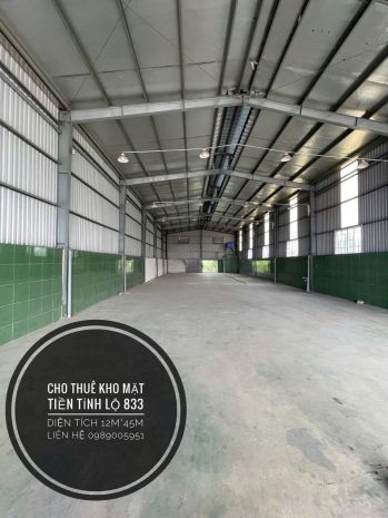 Cho thuê nhà kho xưởng mặt tiền đường tỉnh lộ 833, long 6518336