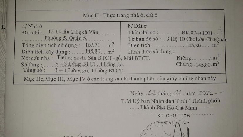Bán căn hộ tập thể, lầu 2, 12-14 đường bạch vân, phường 5, 6540539
