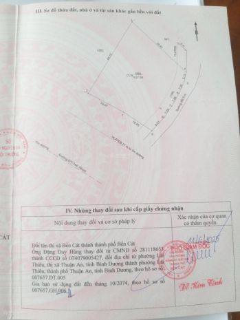 Bán đất dt 1527m2, đt 744, phú an, bến cát, bình dương, giá 6543248