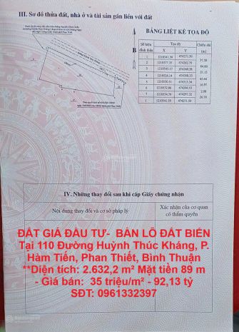 Đất giá đầu tư-  bán lô đất biển tại 110 đường huỳnh thúc 6592855