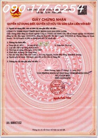Sổ riêng  sang tên liền  long nguyên tp.hcm mở rộng 6599005