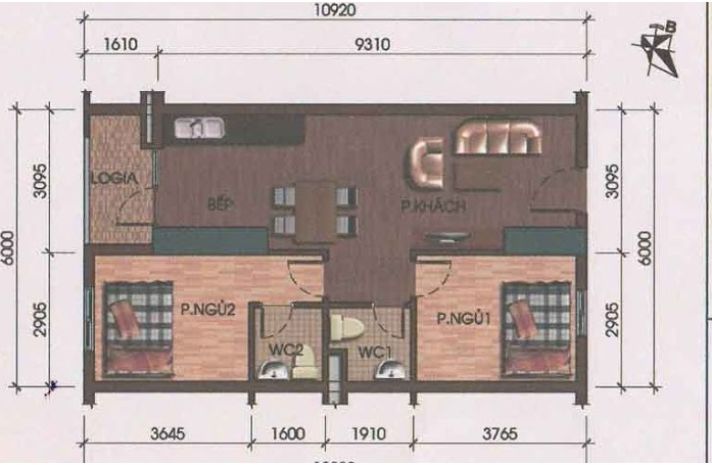 Chính chủ cho thuê căn hộ 3728 - hh2b linh đàm  2pn - 6604517