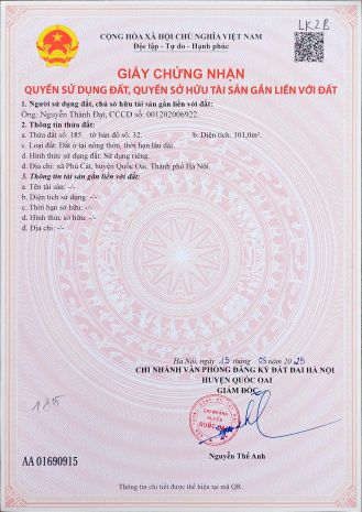 Bán đất nền láng hòa lạc 100m2 giá 2.9 tỷ  đối diện vin 6615456