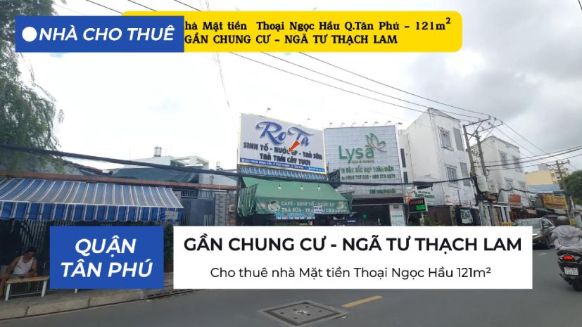 Cho thuê nhà mặt tiền thoại ngọc hầu 121m² - cạnh chung cư 6615711