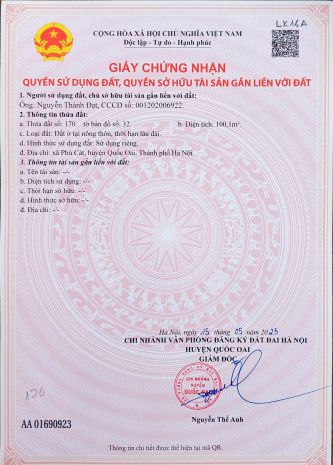 Cần bán đất nền láng hòa lạc 100m2 giá 2.35 tỷ  vị trí 6617293