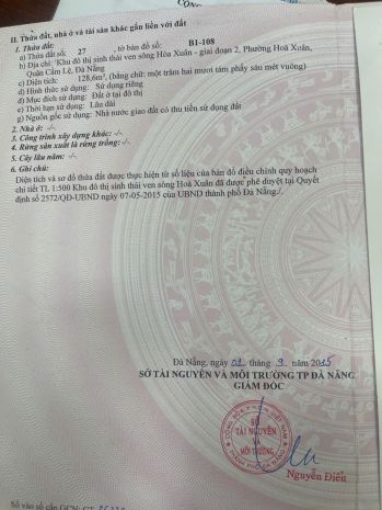 Chính chủ cần bán đất ở - q. cẩm lệ - đà nẵng 6619826