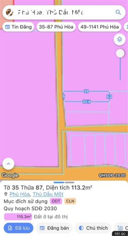 Bán đất phú hòa thủ dầu một sổ riêng nở hậu 6620272