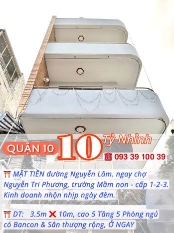 Bán nhà quận 10- mặt tiền chợ nguyễn tri phương- 5 tầng ở 6630796