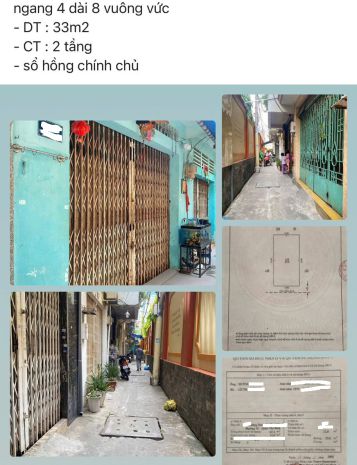 2 tầng 33m2 có 3,650 tỷ bùi thế mỹ phường 10 tân bình tp.hồ 6634565