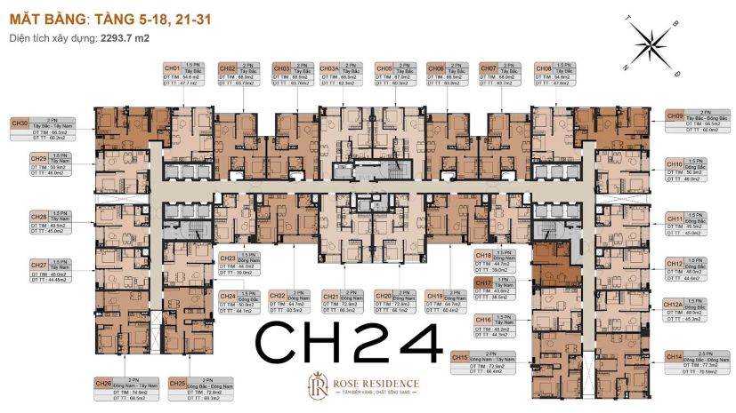 Bán căn 1.5 ngủ ,mã ch24 view thoáng mát,đẹp. giá 1,722 tỷ 6639275