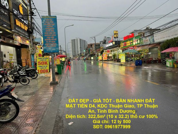 Đất đẹp - giá tốt - bán nhanh đất mặt tiền d4, kdc thuận 6646466