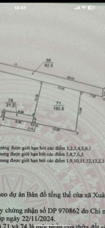 Bán đất 192.6m2 thôn xuân nộn đông anh - ô tô vào đất - giá 6649726