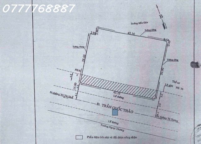 Lô đất lớn mt 64 - 68  trần quốc thảo, quận 3, gần 1400m2 6650311