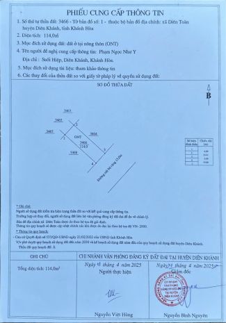 Bán đất trung tâm diên khánh  vị trí đắc địa, giá cực 6654517