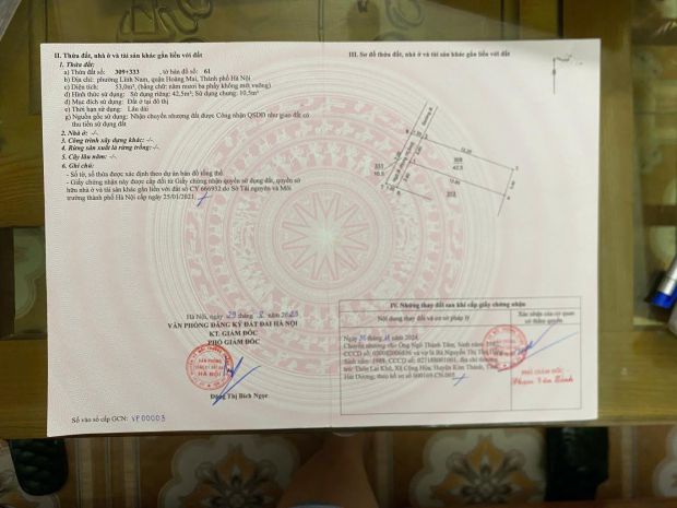 Bán nhà ngõ thúy lĩnh, lĩnh nam, hoàng mai. 43m2, 1 tầng, 6658255