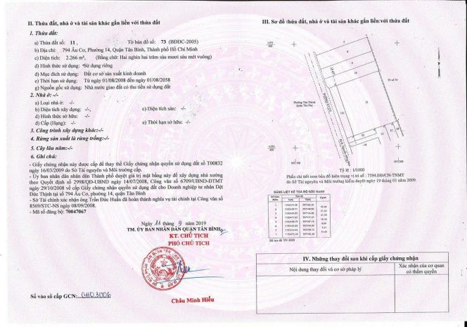 Bán mặt tiền 794 đường âu cơ, phường 14, tân bình: diện 6669596