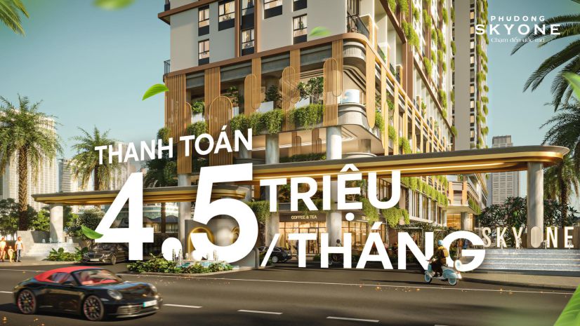 Thanh toán 4,5 triệutháng  an cư tại căn hộ skyone hiện 6673196