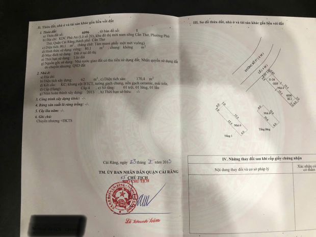 Chính chủ cần bán nhà tại phường phú thứ - quận cái răng - 6682163