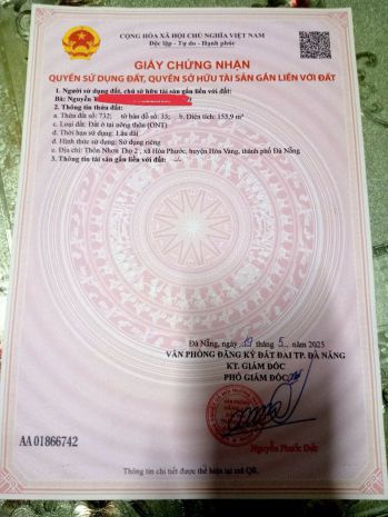 Chính chủ cần bán nhanh lô đất tại thôn nhơn thọ 2  xã hoà 6686805