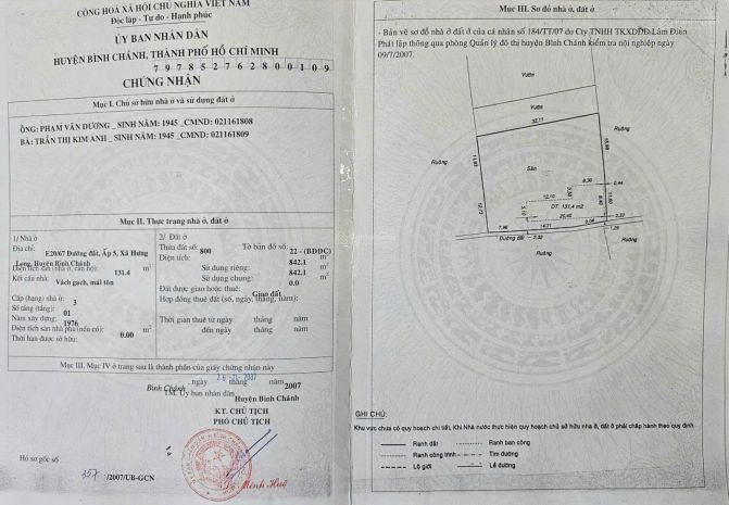 Chính chủ bán đất rạch sậy, 10.99 tỷ, 842.1m2, bình chánh, 6687099
