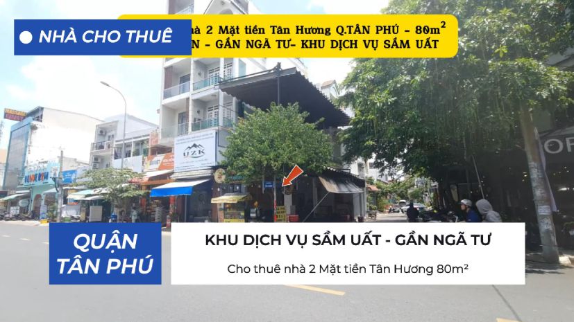 Cho thuê nhà 2 mặt tiền tân hương 80m² - khu dịch vụ sầm 6698566