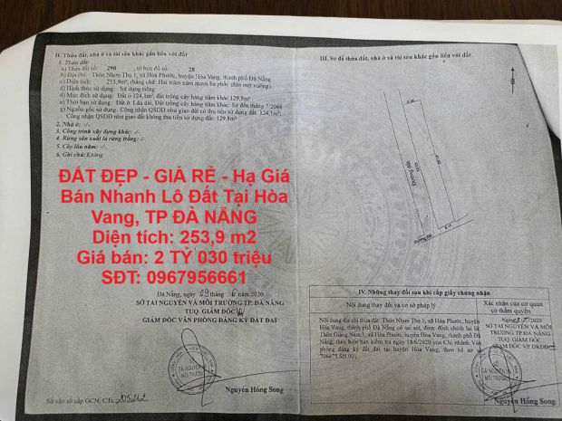 Đất đẹp - giá rẻ - hạ giá bán nhanh lô đất tại hòa vang, tp 6736427