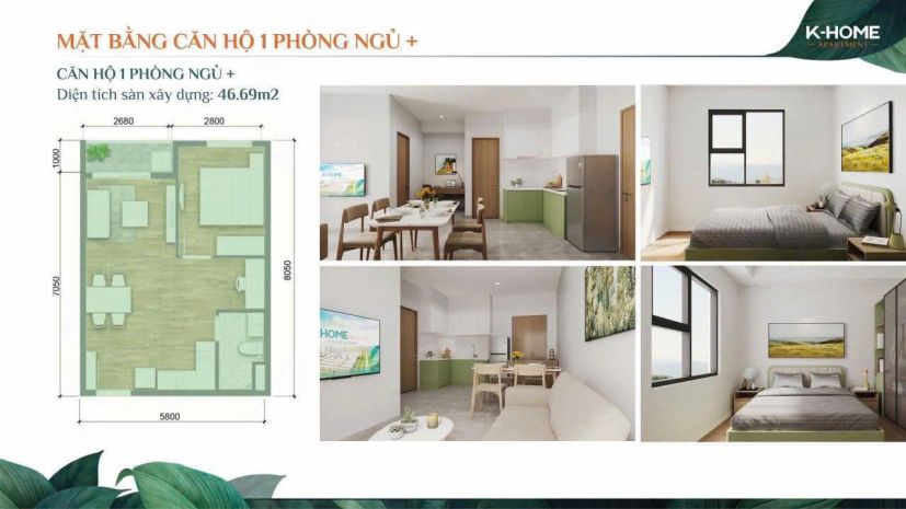 Căn hộ 1 phòng ngủ  giá tốt nhất khu vực 6736749