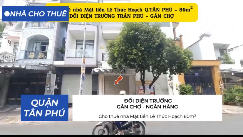 Cho thuê nhà mặt tiền lê thúc hoạch 80m²-đối diện trường 6742296