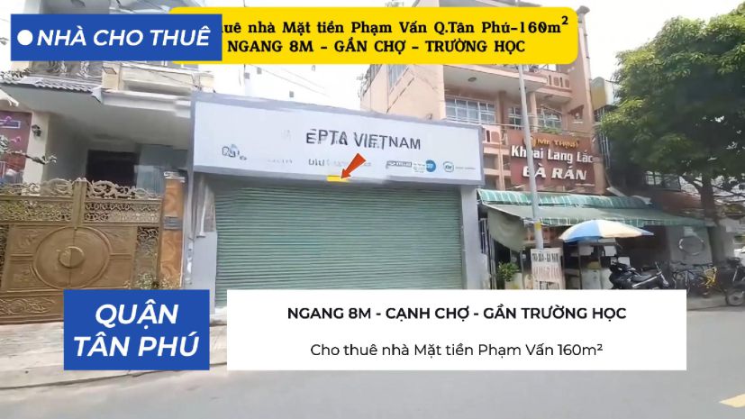 Cho thuê nhà mặt tiền phạm vấn 160m²-ngang 8m - gần chợ 6742329