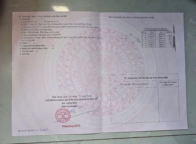 Khả năng đầu tư vàng: 1033m2 đất thổ cư quốc lộ 55, hàm tân 6754850