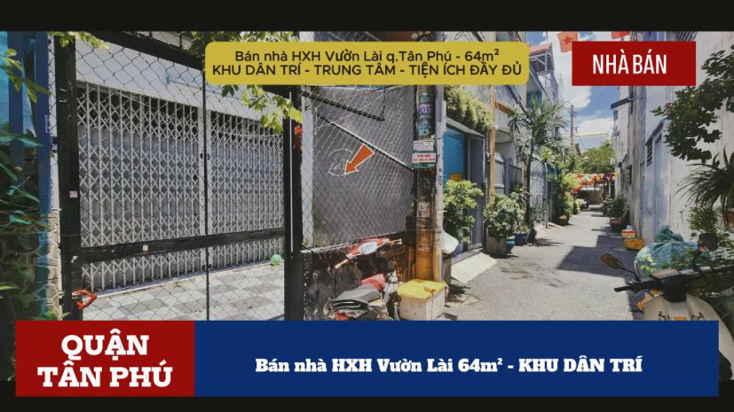 Bán nhà hxh vườn lài 64m² - khu dân trí 6757001