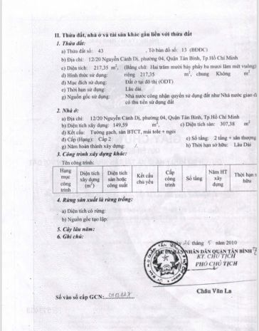 Bán nhà hẻm xe hơi 1220 nguyễn cảnh dị, tân sơn nhất 6760694