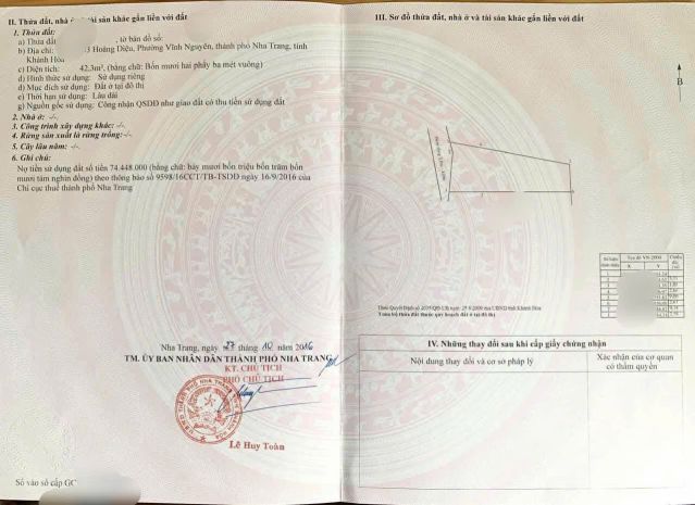 Bán nhà hẻm hoàng diệu vĩnh nguyên giá 1ty8 6761794
