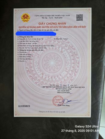 Bán đất thị trấn đông anh - 72m đất cửa hàng mới - ô tô 6763058