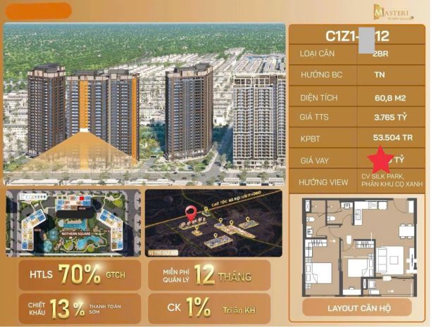Bán 2pn masterise hàng hiếm  vốn ban đầu  860tr ngay 6770895