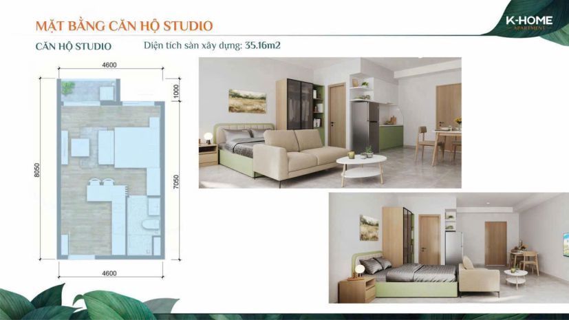 Studio view công viên studio 33m², đón nắng và gió tự nhiên 6771093