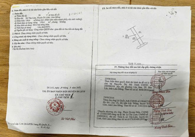 Chính chủ cần bán lô đất tại tân lâm , di linh , lâm đồng 6778692