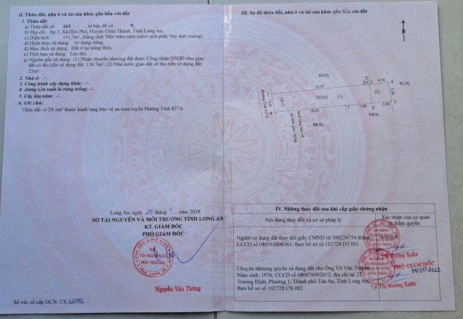 Bán đất mặt tiền 827a xã vĩnh công, tây ninh mới  ngay chợ 6781233