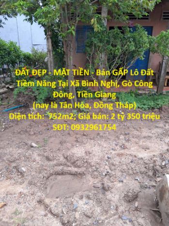 Đất đẹp - mặt tiền - bán gấp lô đất tiềm năng tại xã bình 6783472