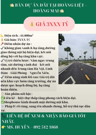 Bán dự án đất tại hoàng liệt  hoàng mai 6790021