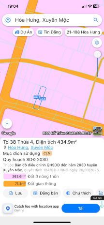 Lô đất chính chủ - mặt tiền đường xã hòa hưng, huyện xuyên 6791461