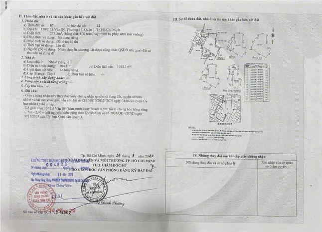 Bán nhà hẻm xe hơi 3502 lê văn sỹ, p14, q3 6792235